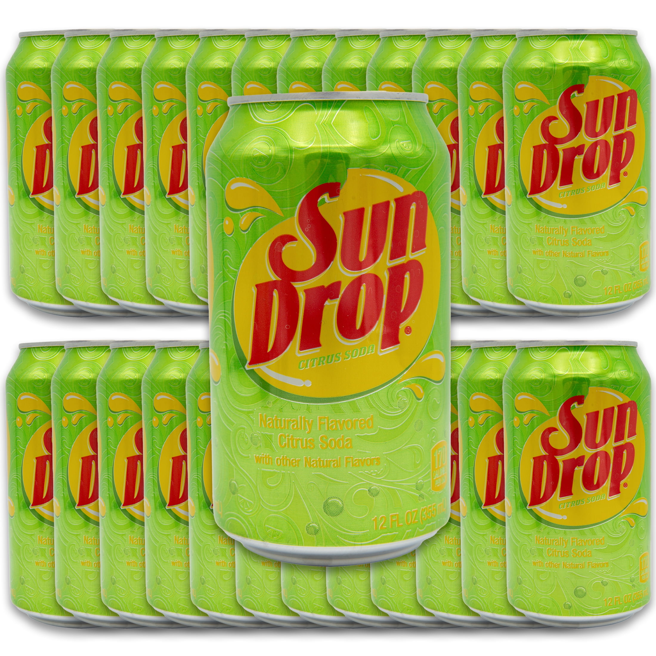 Sun Drop Citrus Soda Pop, 12.0 oz, 24 Pack Cans