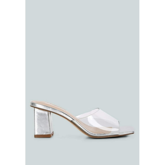 Sun Drop Translucent Strap Block Heel Sandals