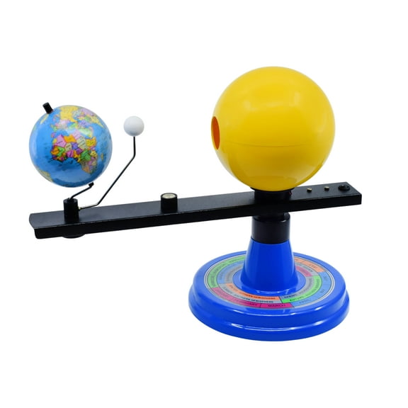Sun, Earth & Moon Orbiter Model, 12.25" - Three Dimensional - 12V Light Bulb Demonstrates Sunlight on Moon & Earth - Includes Experiment Guide - Eisco Labs