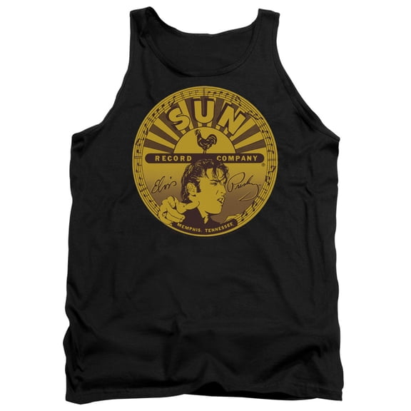 Sun Elvis FulLong Sleeveun Label Adult Tank Top Black