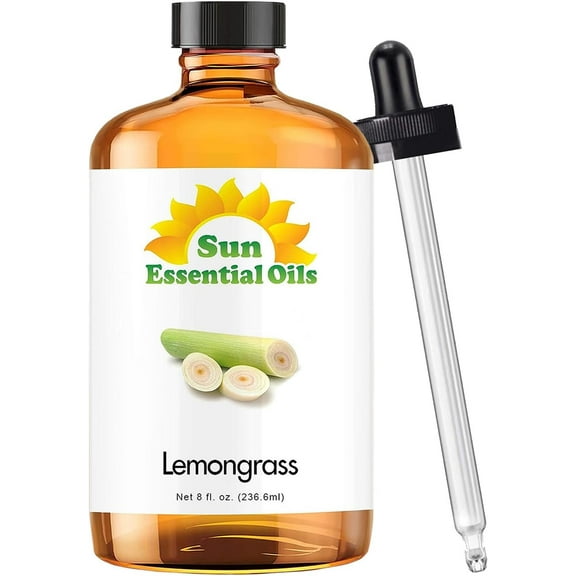 Sun Essential Oils 8oz - Lemongrass Essential Oil - 8 Fluid Ounces