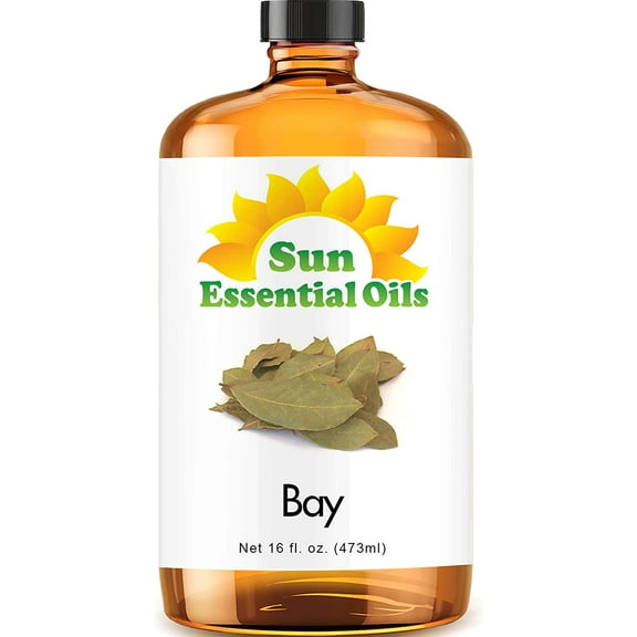 Sun Essential Oils - Bay Essential Oil 16oz for Aromatherapy, Diffuser, Muscle Relief, Hair Care