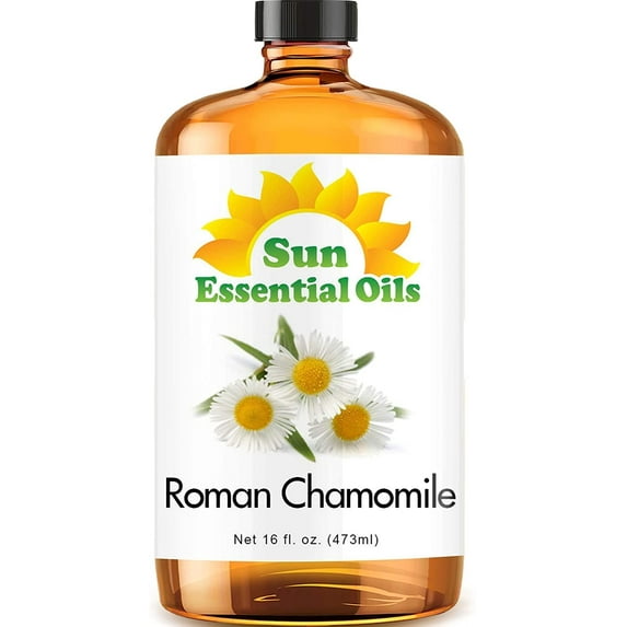 Sun Essential Oils - Chamomile (Roman) Essential Oil 16oz for Aromatherapy, Diffuser, Soothing, Calming, Relieves Stress