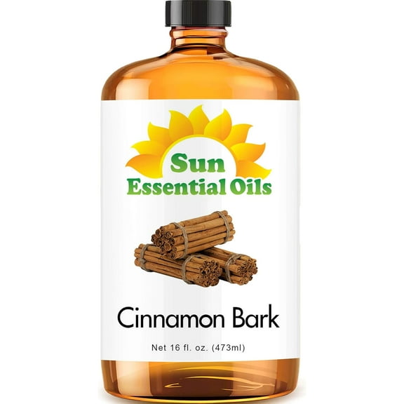 Sun Essential Oils - Cinnamon Bark Essential Oil 16oz for Aromatherapy, Diffuser, Calming, Relieves Pain