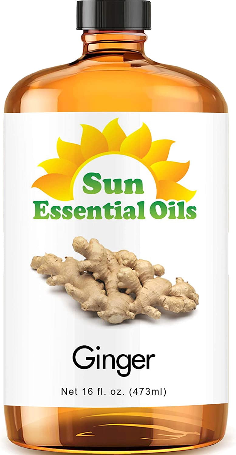 Sun Essential Oils - Ginger Essential Oil 16oz for Aromatherapy, Diffuser, Muscle Relief, Relieves Pain