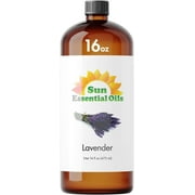 Sun Essential Oil - Lavender Essential Oil 16 oz 473 ml for Diffuser, Humidifier, Skin, Aromatherapy Massage, Scented for Soap & Candle Making at Home, Calming Aroma for Sleep