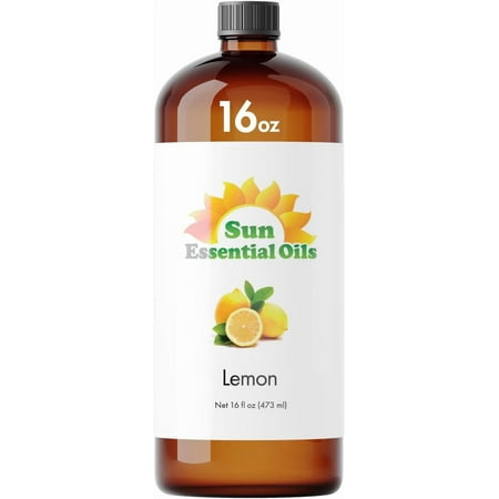 Sun Essential Oils - Lemon Essential Oil 16 oz for Cleaning, Diffuser, Humidifier & Aromatherapy Body Massage, Lemon Fragrance Scent for Home Candle Making