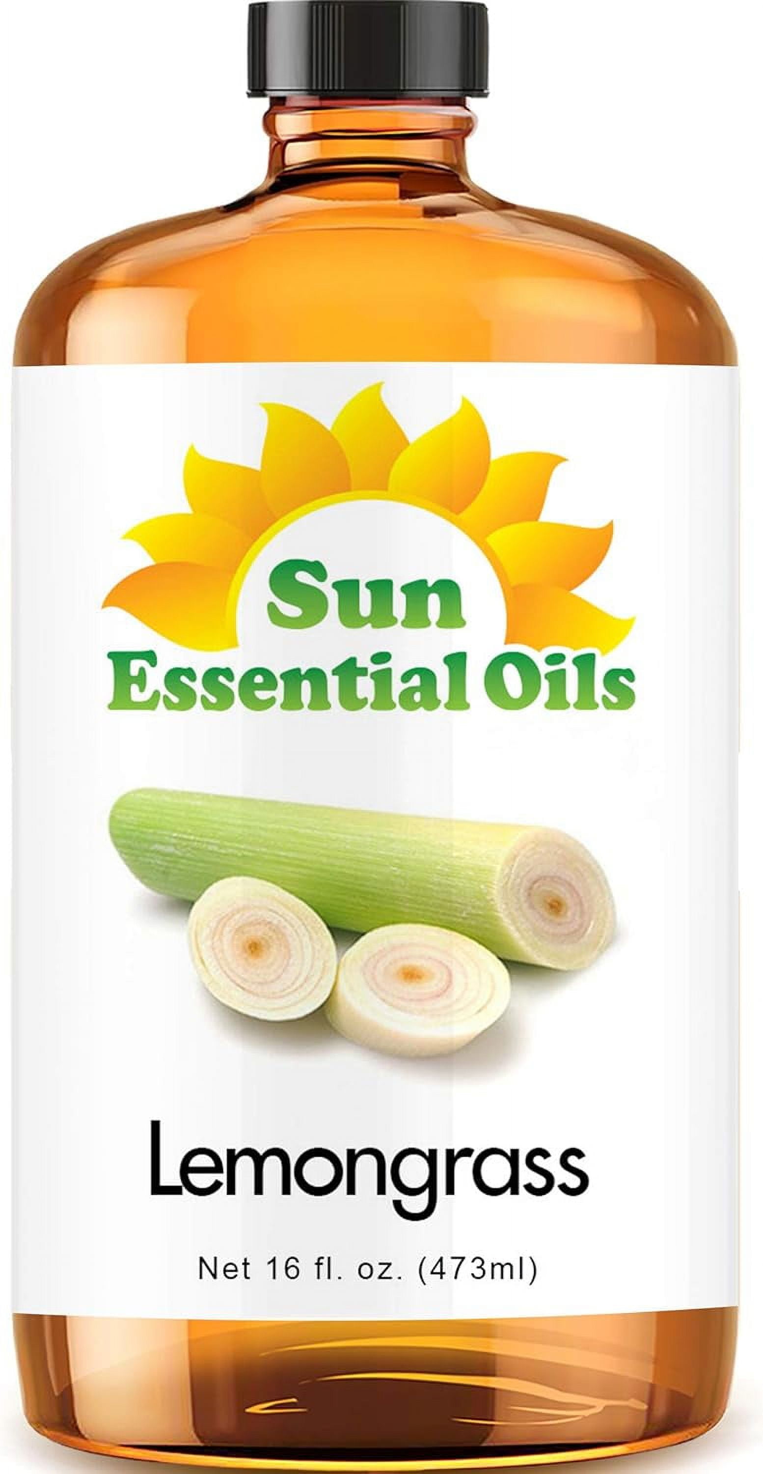 Sun Essential Oils - Lemongrass Essential Oil 16oz for Aromatherapy, Diffuser, Pain Relief