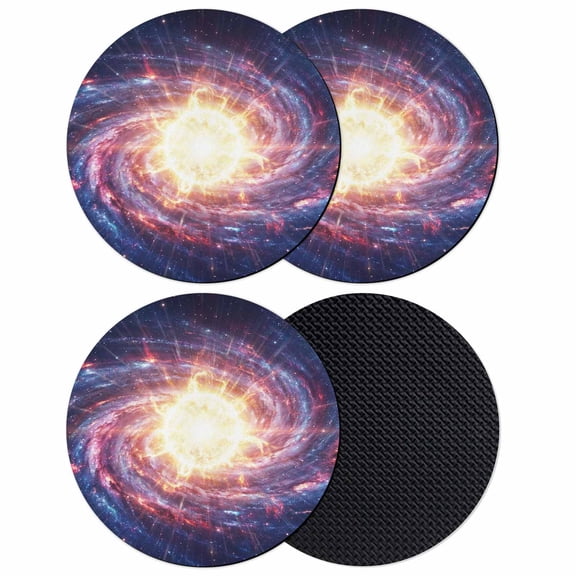 Sun Explosion Coasters Set of 4, Absorbent Coasters for Drinks, Modern Abstract Art Galaxy Universe Coaster for Desk Coffee Table Protection, Home Decor House Warming Gifts 4"