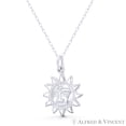 thumbnail image 1 of Sun Face Incan / Mayan Tribal Jewelry Astrological Charm 32x17mm (1.3x0.7in) Pendant & Chain Necklace in .925 Sterling Silver, 1 of 1