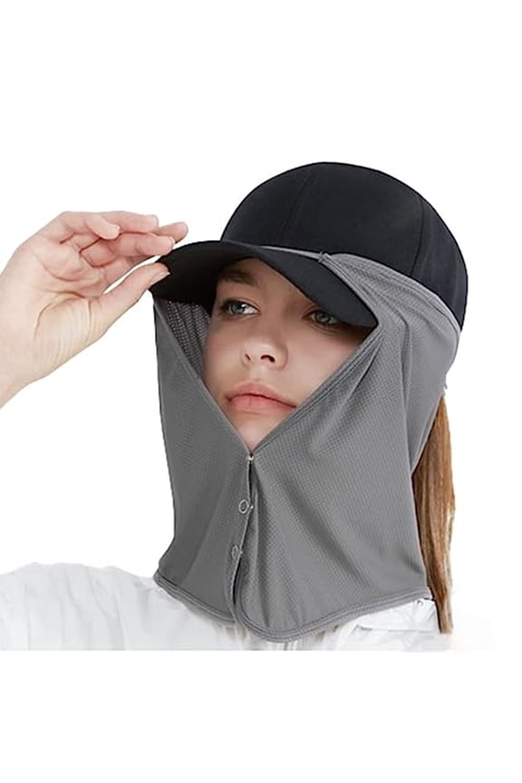 Sun Face Neck Drape Protection UV Sun Shield Sun Visor Cooling Protection - dark gray