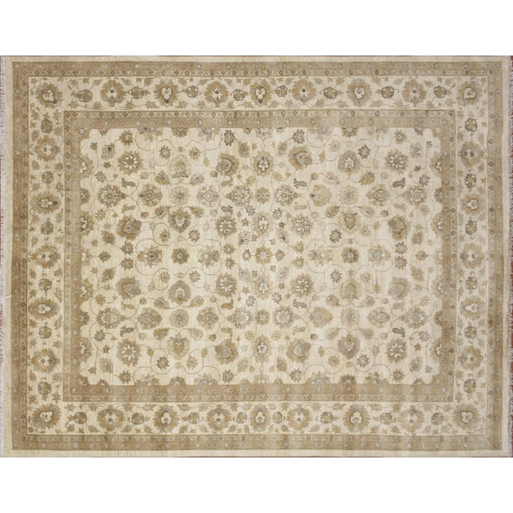 Sun-Faded Kurush Ivory/Gold Rug, 7'11" x 9'10"