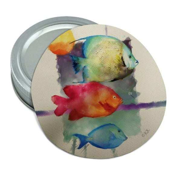 Sun Fish Watercolor Tropical Beach Round Rubber Non-Slip Jar Gripper Lid Opener