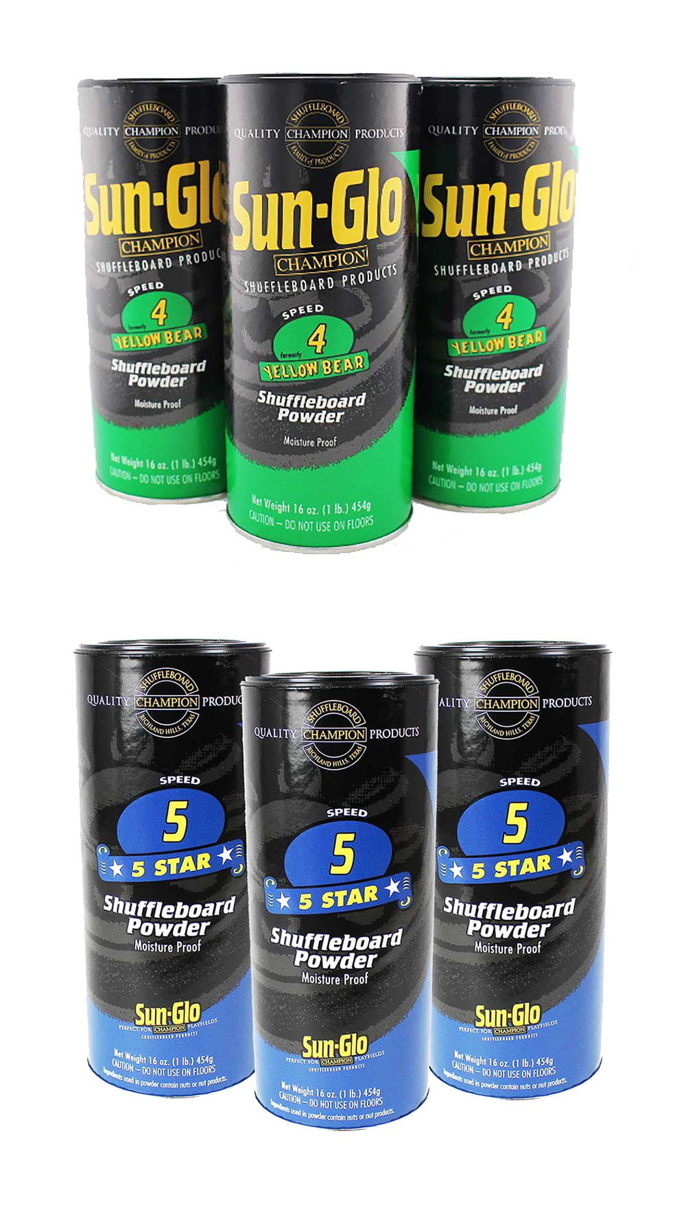 6 Pack Sun-Glo #4 Speed Shuffleboard Powder Wax