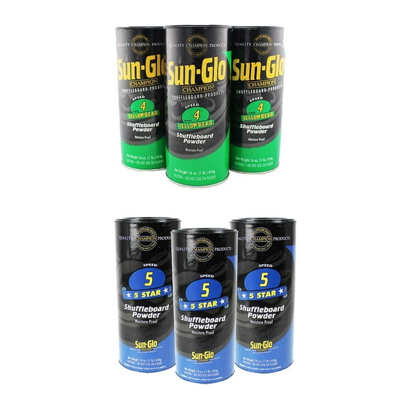 Sun-Glo 4 & #5 Speed Shuffleboard Powder Wax - 6 Pack - 9' to 12'
