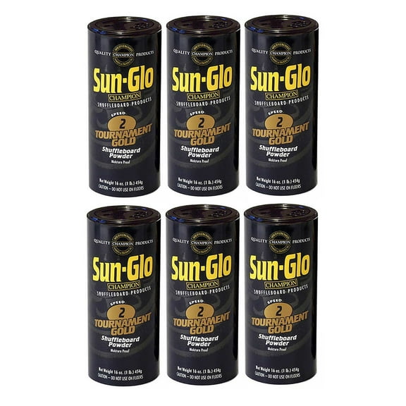 Sun-Glo Shuffleboard Wax - Speed #2 - Tournament Gold- 6 pack