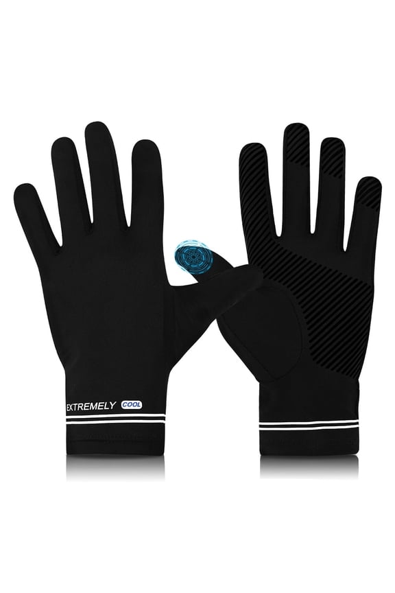 Sun Gloves for Men Women UV Protection,Thin UPF 50+ Touchscreen Full Finger Driving Gloves for Hiking Cycling Golfing Riding,Black