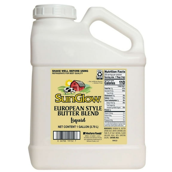 Sun Glow European Style Butter Blend Liquid, 1 Gallon -- 2 per case.