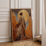 Sun Goddess Art Deco Divine Feminine Celestial Woman Desert Art Golden Goddess Mystical Spiritual Wall D cor Decorative Art 3 Poster , Poster Print Only