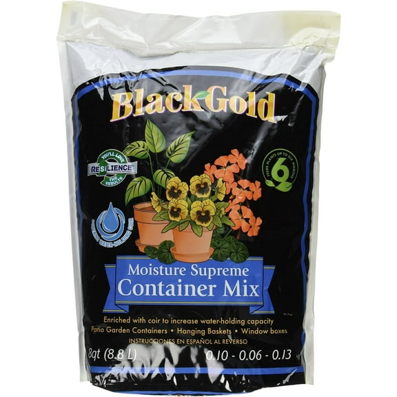 Sun Gro 1413000.Q08P 079017 Black Gold Moisture Supreme Container Mix with Resilenece
