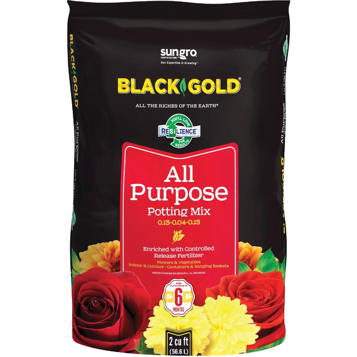 Sun Gro Horticulture 1410102 2CF P 2 cu ft.Black Gold All Purpose Potting Soil with Fertilizer