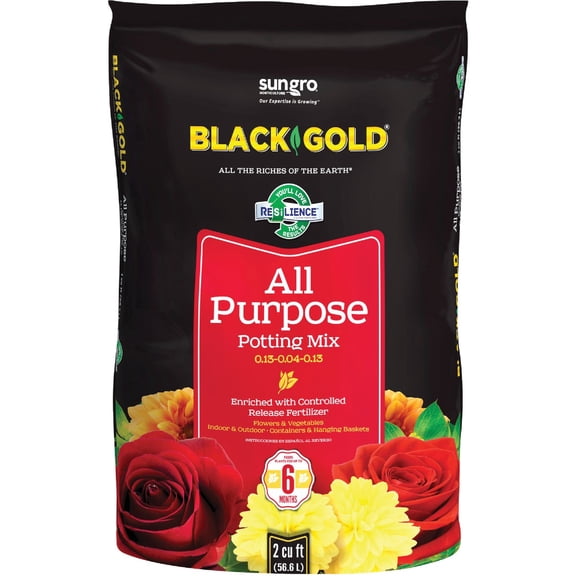 Sun Gro Horticulture 1410102 2CF P 2 cu ft.Black Gold All Purpose Potting Soil with Fertilizer