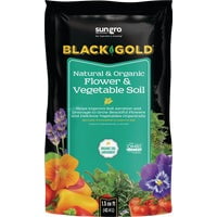 Sun Gro Horticulture Black Gold Natural & Organic Flower & Vegetable Potting Soil - Pack of 7