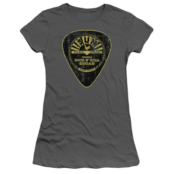 Sun Guitar Pick S/S Junior Women's T-Shirt Sheer Charcoal