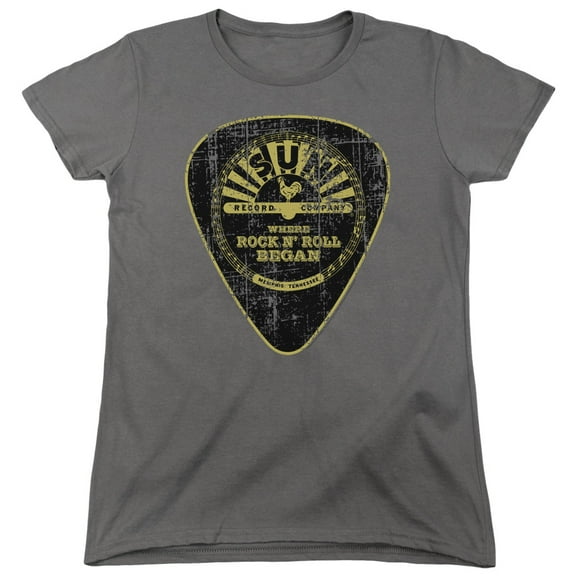 Sun Guitar Pick S/S Women's T-Shirt Charcoal