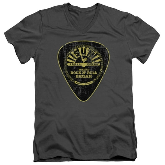 Sun - Guitar Pick - Slim Fit V Neck Shirt - X-Large