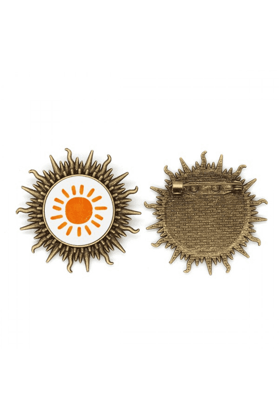 Sun Hand Painting Sunshine Weather Metall Sonne Brosche Haken Pin