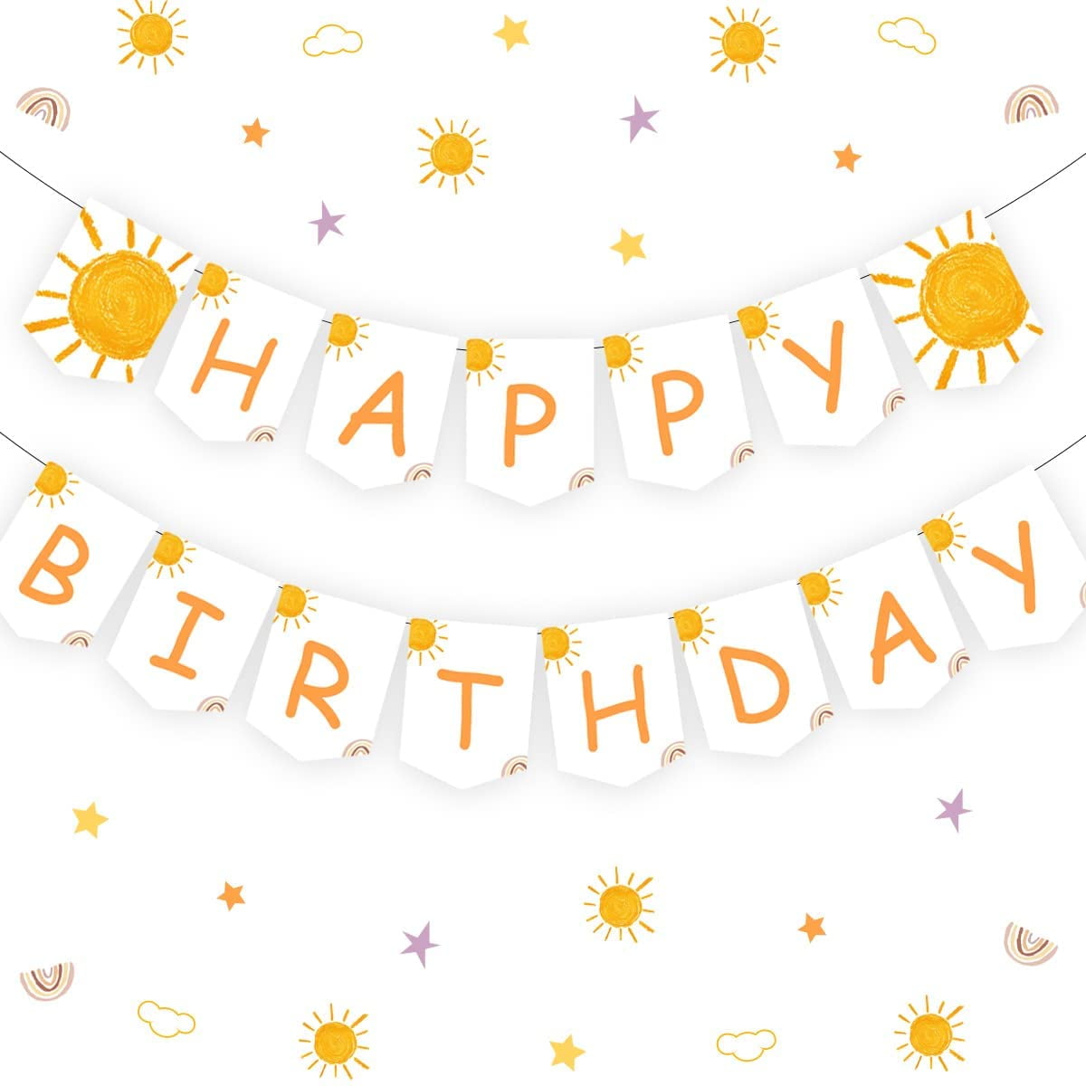 Sun Happy Birthday Banner - Trip Around the Sun Birthday Decorations