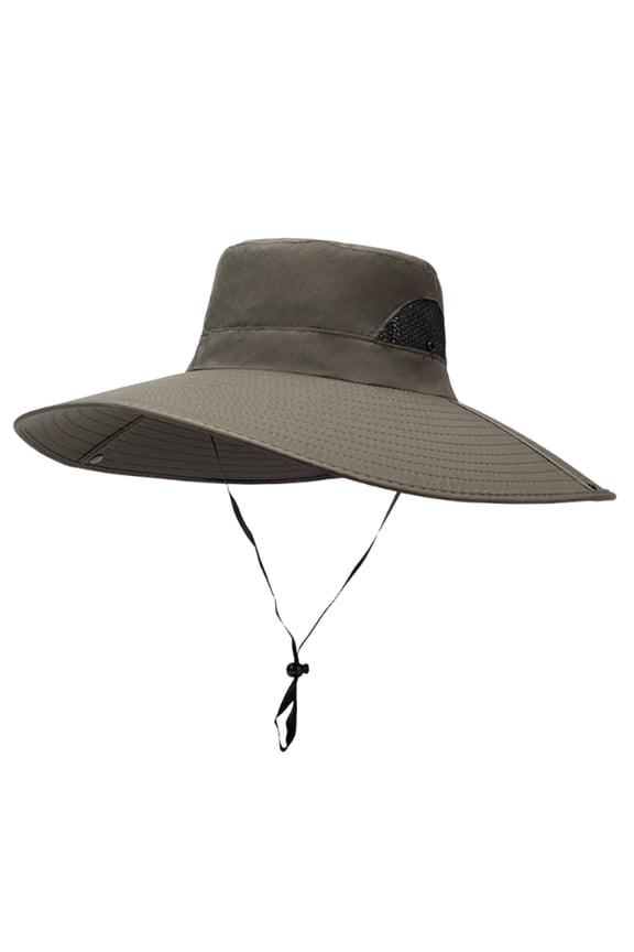 Sun Hat, Czzoypi Windproof Rope Fisherman's Hat, Oversized Wide Brim Sun Protection Cap for Men Mountaineering Fishing
