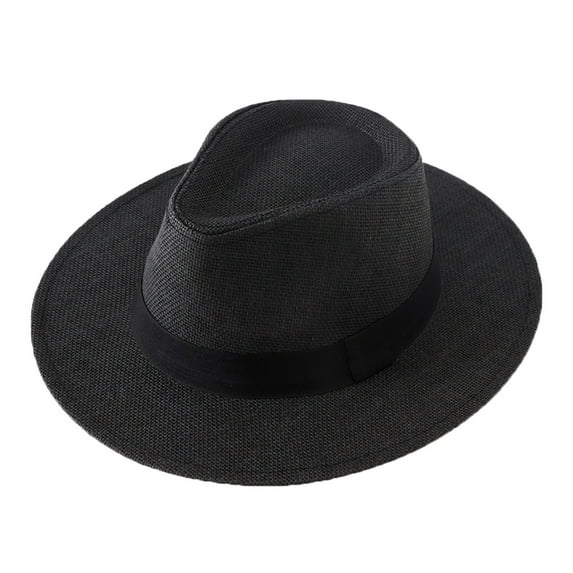Sun Hat , Hiking Hat Women , Foldable Sun Hat Men's Wide Brim Straw Fedora Hat Breathable Summer Cowboy Hat for Outdoor Beach Travel Fishing and Gardening
