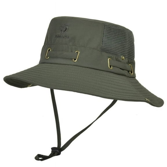 Sun Hat for Men, Men and Women Outdoor Fishing Mountaineering Hat, Wide Brim Fisherman Cap, UPF 50  Protection Adjustable Foldable Outdoor Caps, Army Green