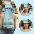 thumbnail image 1 of Sun Hat Men, Outdoor UPF 50+ UV Protection Caps with Face Cover & Neck Flap, Summer Wide Brim Hat for Fishing, Hiking and Camping, Boating, Blue, 1 of 7