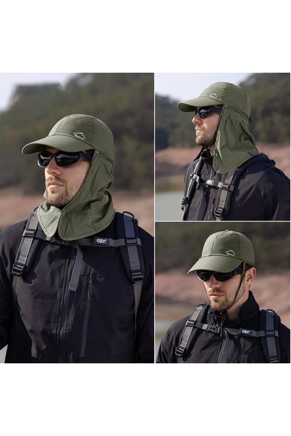 Sun Hat for Men and Women with Detachable Shawl, Nylon Outdoor Hiking Fishing Baseball Cap, Beach Camping Travel Foldable Accessory, Holiday Gift for Outdoor Sports Enthusiasts, AESTIVO