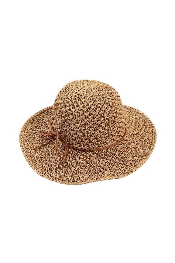 Sun Hat Organza Church Fascinator Bridal Wedding Hat Beach Hat Straw Hats Straw Hats for Outdoor Travel Beach Vacation Tea Party 21-Coffee