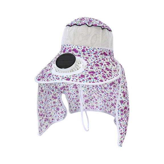 Sun Hat Outdoor Hiking Fishing Protection Large Brim Solar Fan Purple Equipment For Activities