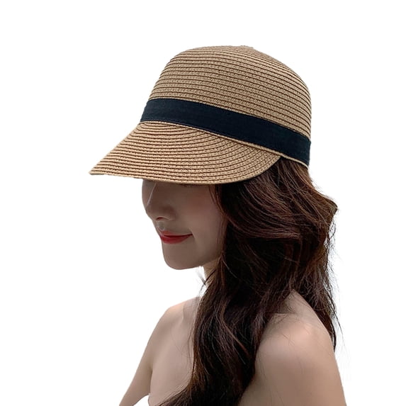 Sun Hat Sun Protection Wide Brim Windproof Anti-UV Adjustable Bee Decoration Hand Weaving Sun Visor Hat Daily Accessory