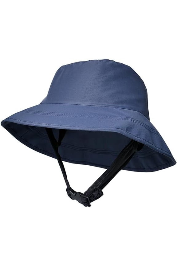 Sun Hat, Surf Hat, Polyester and Nylon Waterproof Bucket Hats with Chin Straps are Designed for Both Men and Women Who Enjoy Water Sports, Fits Head Circumference 21.6-23.5 Inch, Navy Blue