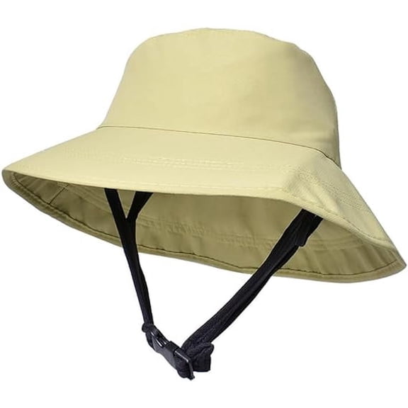 Sun Hat, Surf Hat, Polyester and Nylon Waterproof Bucket Hats with Chin Straps are Designed for Both Men and Women Who Enjoy Water Sports, Fits Head Circumference 21.6-23.5 Inch, Yellow