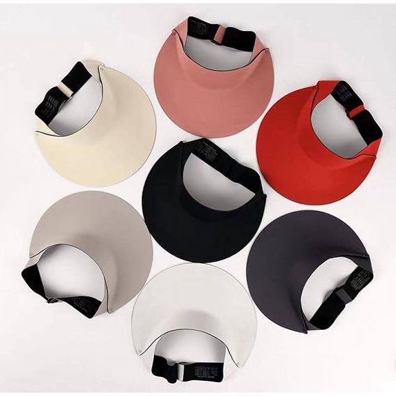 Sun Hat, Visors for Women, Polyester No Trace UPF50  Outdoor UV Hat Perfect for Walking Hiking Travelling, Foldable Wide-Brimmed Summer Beach Sun Hat with Adjustable Buckle, Black