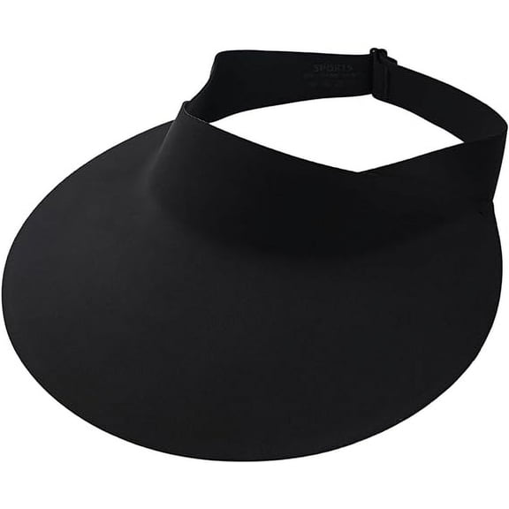 Sun Hat, Visors for Women, Polyester No Trace UPF50  Outdoor UV Hat Perfect for Walking Hiking Travelling, Foldable Wide-Brimmed Summer Beach Sun Hat with Adjustable Buckle, Black