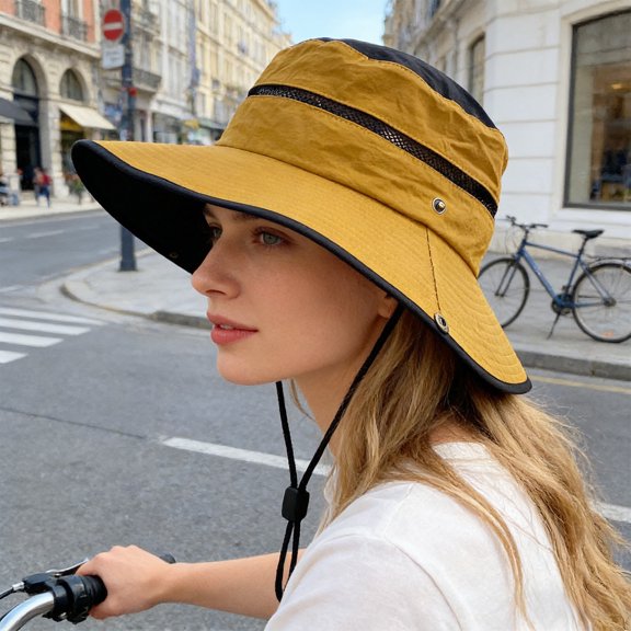 Sun Hat Wide Border Sunlight Protection Breathable Angling Hat Light Foldable Outdoor Pail Cap for Hiking Beach Camping Travel