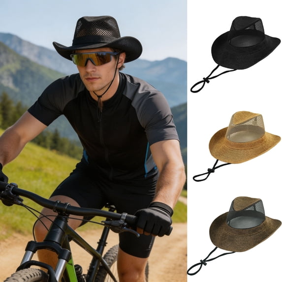 Sun Hat Wide Brim Headwear for Outdoor Activities,Breathable Foldable Cap with Sun Protection for Beach Hiking and Daily Outing for All Users(Black)