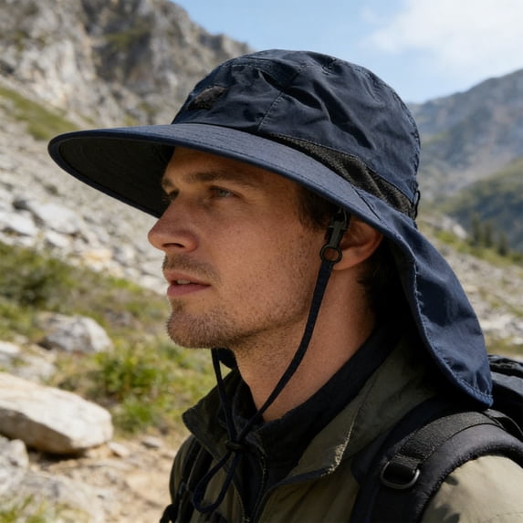 Sun Hat Wide Brim Sun Protection Hat Windproof Breathable Adjustable Fishing Hat With Face Neck Cover, UV Block Cooling Comfortable Wear, for beach hiking fishing travel outdoor work