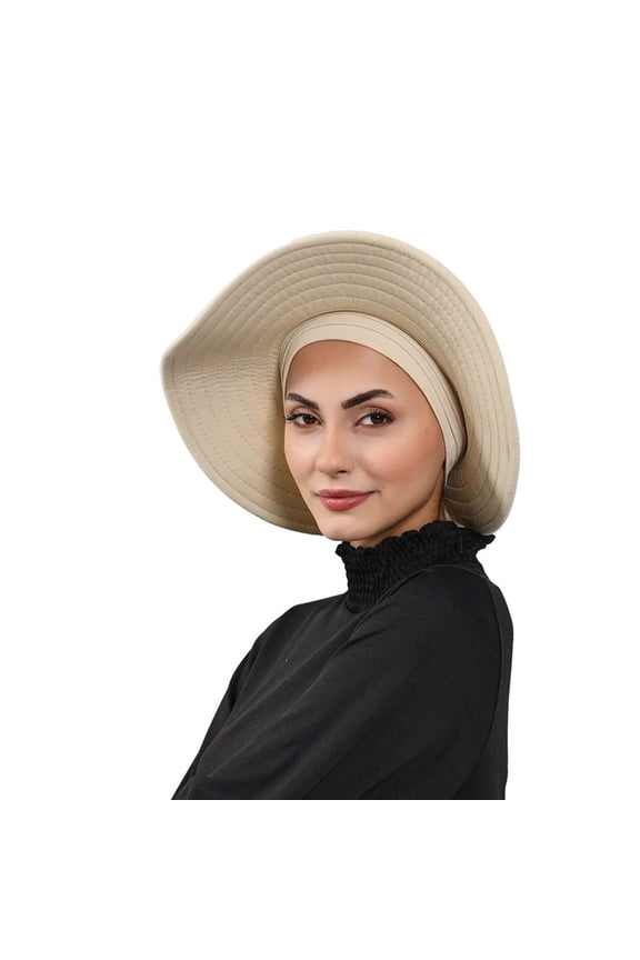 Sun Hat With Hair Wrap and Head Scarf Removable Wide Brims Outdoor Gears