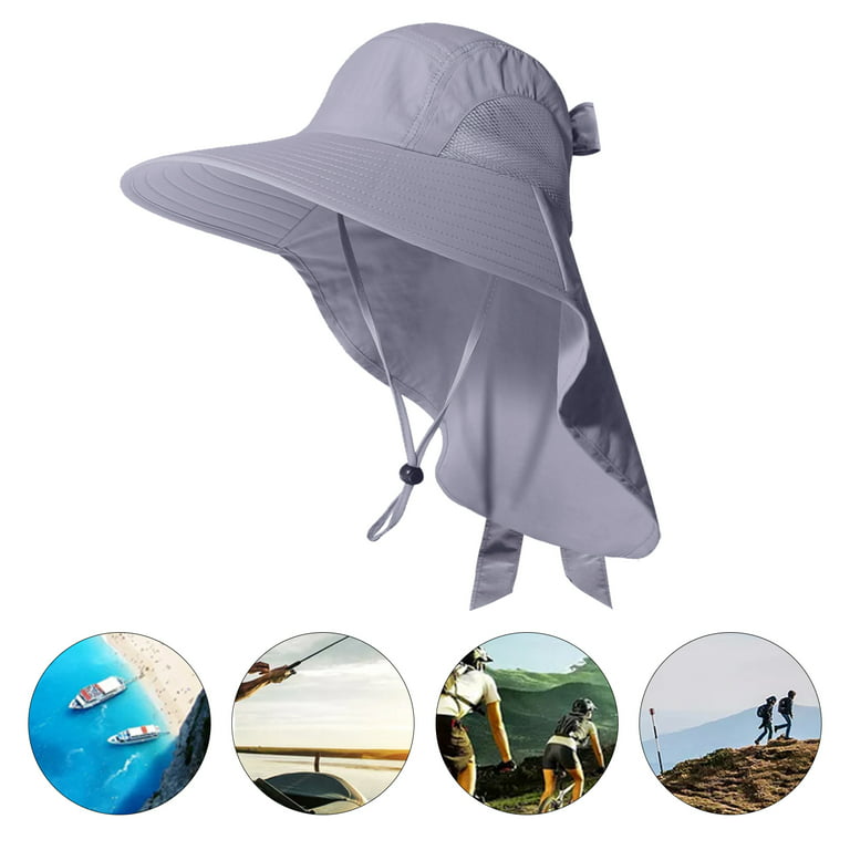 Sun Hat Women Men UPF50+ Sun Protection Cap Wide Brim Fishing Hat with Neck  Flap for Hiking Beach