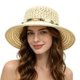 thumbnail image 1 of Sun Hat Women Packable, Adjustable Sun Protection Women Bucket Hat Summer Beach Hat Top Beige One Size, 1 of 4
